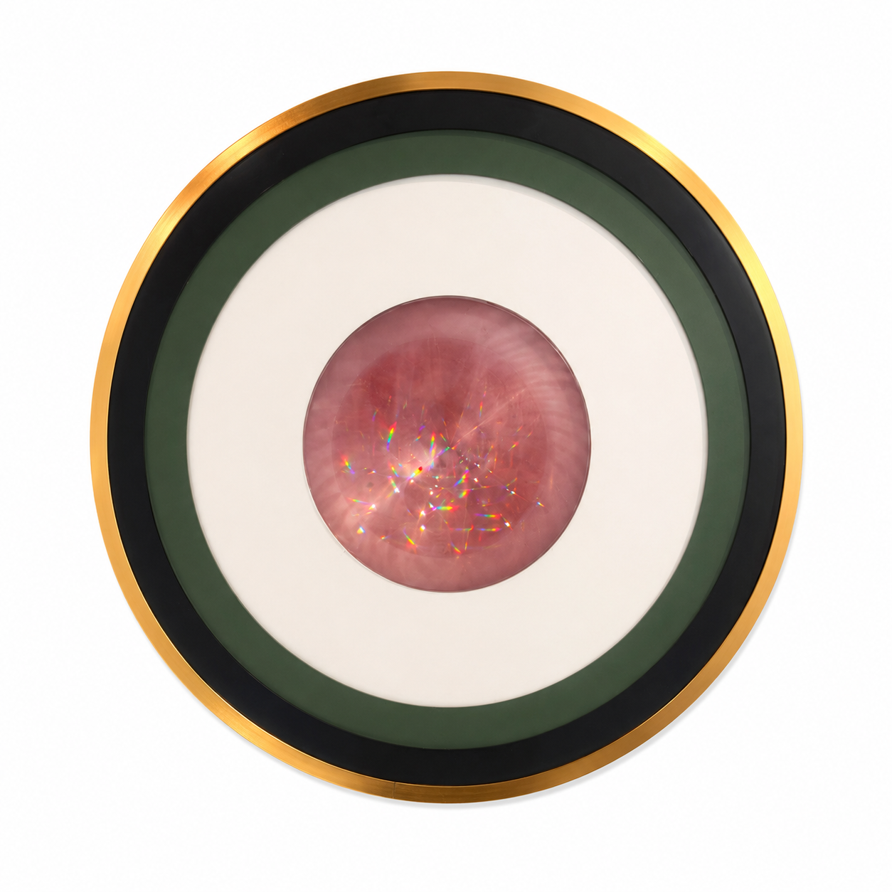 Spirit Orb 17” Greens / Pink Chrome